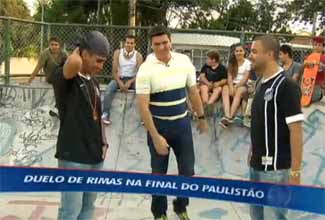 Projota e Rashid duelam em rimas no Esporte Fantástico