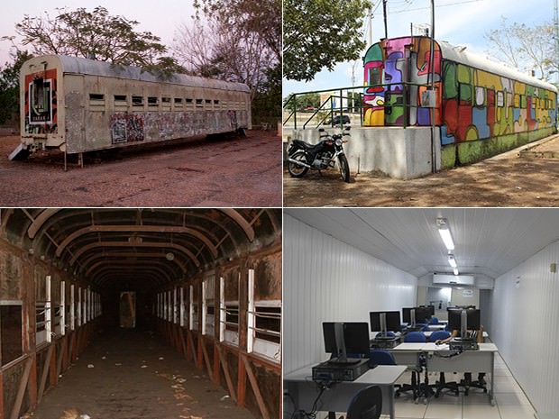 Vagão revitalizado por graffiti no Piauí